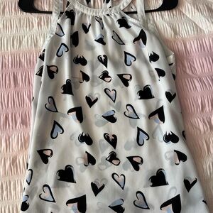 Heart Pattern Sleeveless Top